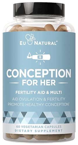 Conception Fertility Supplements for Women – Aids Ovulation, Hormonal Balance, & Regular Cycles – Prenatal Vitamin Support with Myo-Inositol, Folate, Folic Acid, Vitex – 60 Vegetarian Soft Capsules