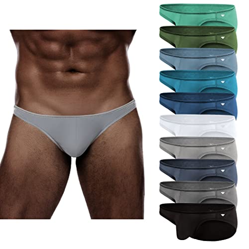 AMERICAN HEAVEN Men's 10 Pack Cotton Rayon Stretch Comfort Pouch Sport Bikini Underwear (Medium, 10 Pack - Solid Core Assorted Colors)