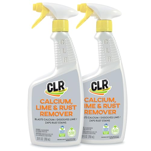CLR Calcium, Lime & Rust Remover, Blasts Calcium, Dissolves Lime Deposits, Zaps Stubborn Rust Stains and Hard Water Deposits, 26 Ounce Spray Bottle (Pack of 2)