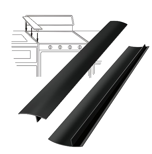 GASHELL Silicone Stove Gap Covers(2 Pack), Heat Resistant Stove counter gap cover (21 Inches, Black)