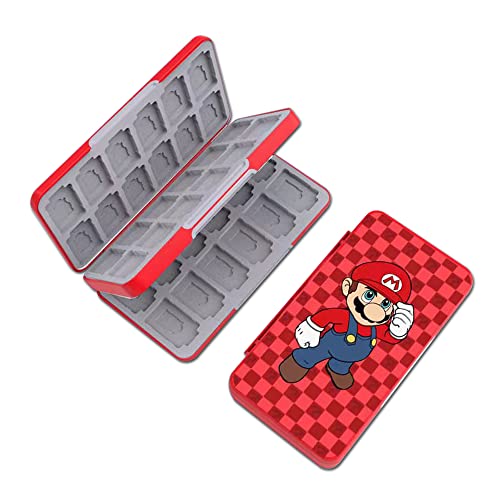 PERFECTSIGHT Switch Game Case Compatible with Nintendo Switch OLED & Switch Lite, 48 Switch Game Holder，Cute Switch Game Card Case Cartridge with 48 Slots Game Card Storage, Mario