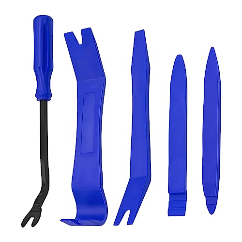 Trim Removal Tool for Auto, 5 Pcs Car Pry Tool Kit, Clip Fastener Remover Set for Panel Door Window, Plastic Installer for Vehicle Dashboard Radio Audio, Car Interior Removal Tools