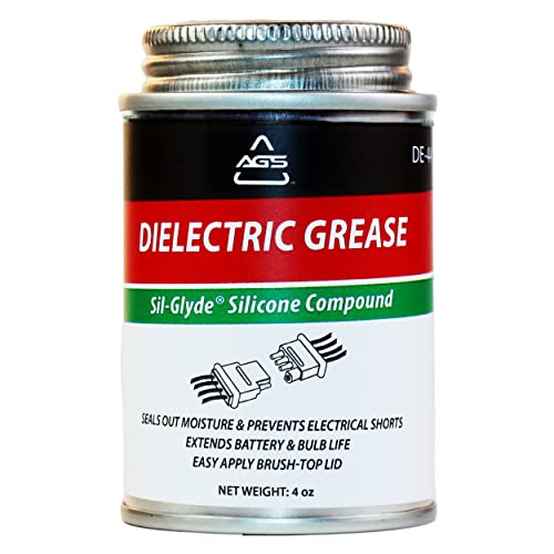 AGS Automotive Solutions Brush Top Can Dielectric Silicone Grease Compound for All Electrical Components and Connectors, 4oz, Percise and Easy Application