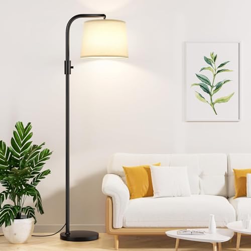 Ambimall Fully Dimmable Floor Lamp - 9W LED Bulb, Adjust Head, Rotary Switch, Easy Assembly, from 0 to 100% Brightness