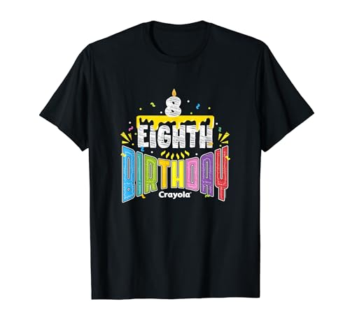 Crayola Eighth Birthday Colorful Celebration Cake Logo T-Shirt