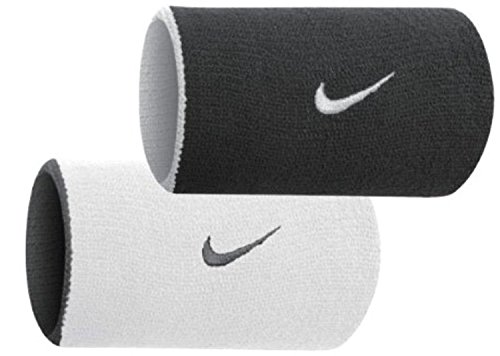 NIKE Dri-Fit Home and Away Doublewide Wristbands - Black/Base Grey