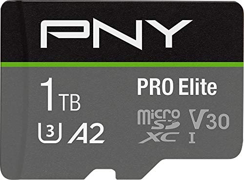 PNY 1TB PRO Elite microSDXC Memory Card - 100MB/s, UHS-I, 4K UHD, Full HD, A2, micro SD