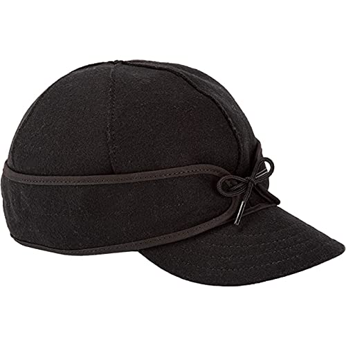 Stormy Kromer Original Kromer Cap - Winter Hat for Men & Women, Baseball Hat with Ear Flaps Black