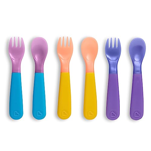 Munchkin ColorReveal Color Changing Toddler Forks and Spoons, 6 Pack