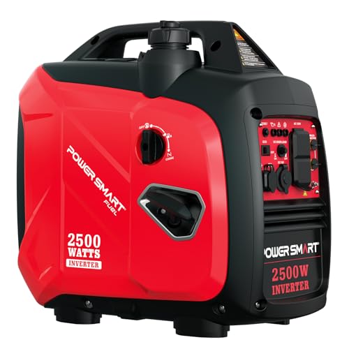 PowerSmart 2500-Watt Gas Powered Portable Inverter Generator, Super Quiet for Camping, Tailgating, Home Emergency Use, EPA Compliant 2024 Version