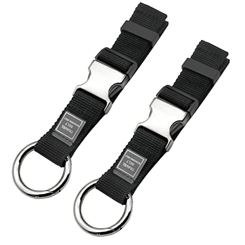 Add-A-Bag Luggage Strap Jacket Gripper, Luggage Straps Baggage Suitcase Belts Travel Accessories - Make Your Hands Free, Easy to Carry Your Extra Bags (2X Black)