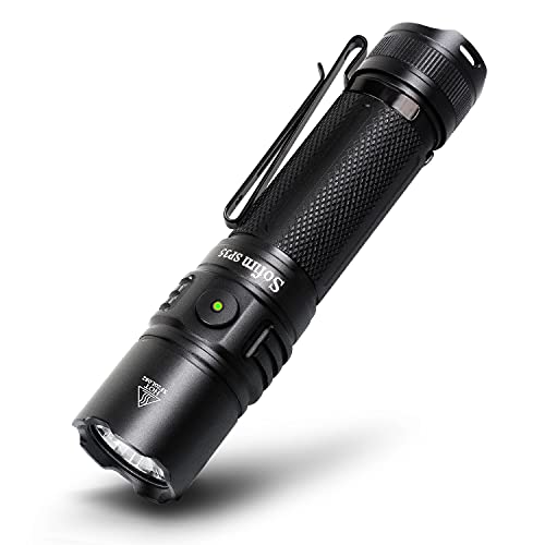 sofirn SP35 2000 Lumen EDC Flashlight, Super Bright USB-C Rechargeable Flashlight with Pocket Clip, IPX8 Water Resistant LED Torch, for Outdoor Camping Hiking Hunting Fishing Emergency
