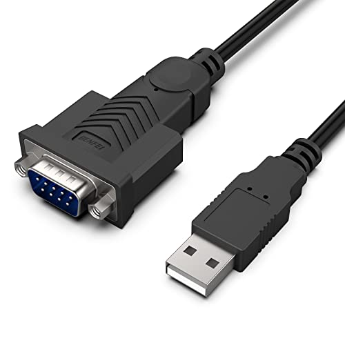 BENFEI USB to Serial Adapter,6 Feet USB to RS-232 Male (9-pin) DB9 Serial Cable, Prolific Chipset, Windows 11/10/8.1/8/7, Mac OS X 10.6 and Above