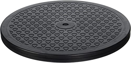 LapWorks Heavy-Duty 12.6 Inch TV Turntable Swivel Stand (Black, 12') | 360 Degree Rotating Lazy Susan Base for Computers, Monitors, Cabinet Organizer, Painting, Potted Plants | Supports 150lbs