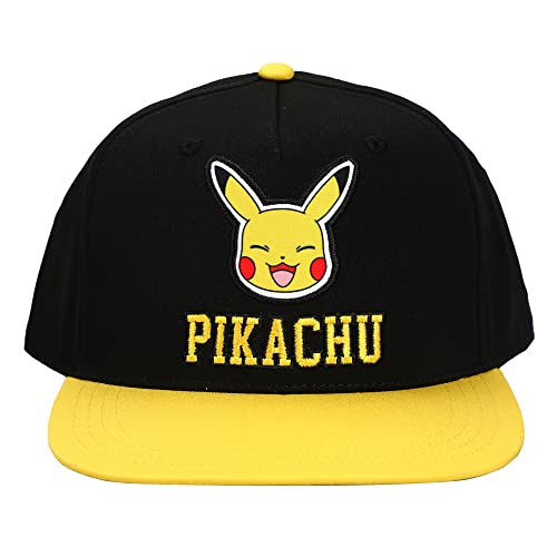 Bioworld Pokemon Pikachu Youth Black Snapback Cap