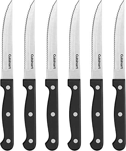 Cusinart Knife Set, 6pc Steak Knife Set with Steel Blades for Precise Cutting, Lightweight, Stainless Steel & Durable, C77TR-6PSK