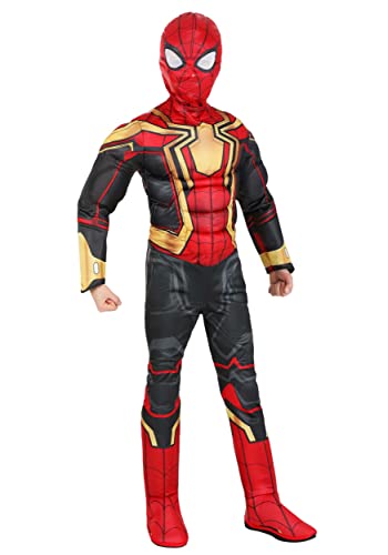 Marvel Boys Deluxe Iron Spider Man Costume, Kids Spiderman Integrated Suit for Children, Costumes - Officially Licensed Small