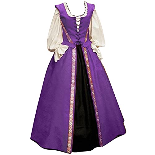 Wirziis Renaissance Halloween Medieval Dress for Womens Plus Size Irish Victorian Costume Retro Gown Princess Wedding Dress