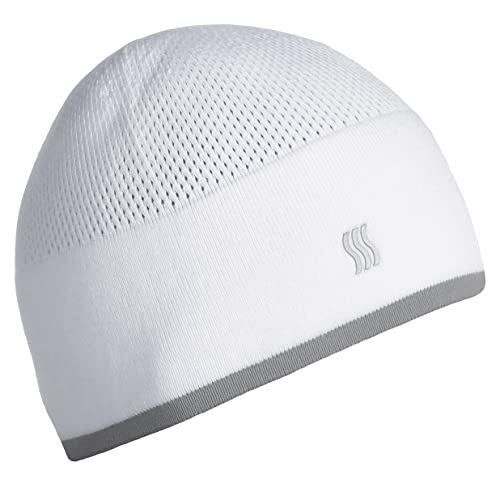 SAAKA Bamboo Beanie Hat. Soft & Lightweight. Running, Snow Sports. Winter Cap for Men & Women (White)