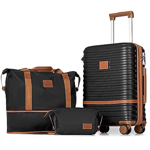 Joyway Carry On Luggage 20 Inch Expandable Suitcase with Spinner Wheel, 3 Piece Hard Shell Luggage Set with TSA Lock