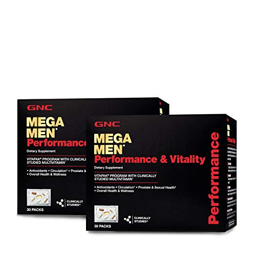 GNC Mega Men Performance Vitality Vitapak Program - Daily Multivitamin Capsule -Twin Pack