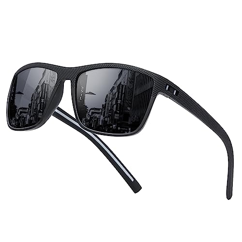 TURBOPEP Polarized Sunglasses for Men and Women Square Sun Glasses UV400 Protection Lightweight Frame