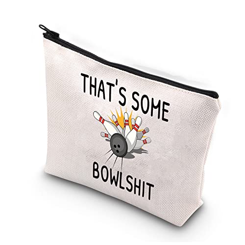 BDPWSS Bowling Ball Gifts Bowling Lover Gifts Bowling Makeup Bag That's Some Bowlshit Bowler Makeup Bag For Bowling Team Bowling Coach (Some bowl)