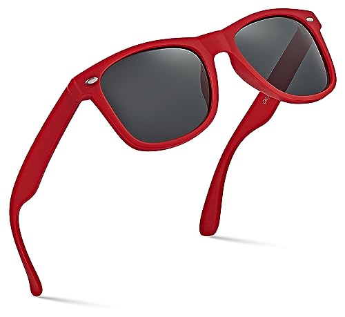Retro Rewind Classic Polarized Sunglasses,Red | Smoke Polarized