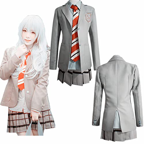COLSA Miyazono Kaori School Uniforms Halloween Party Women sailor Uniforms Anime Your Lie in April Cosplay Costume (L)