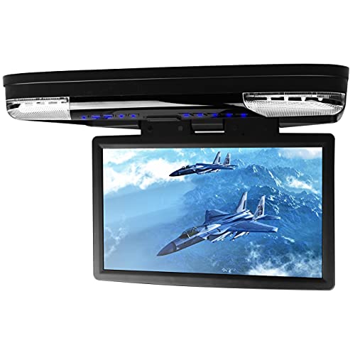 XTRONS 15.6 Inch 1080P Video HD Digital Widescreen Car Overhead Coach Caravan Roof Flip Down DVD Player Game Disc with HDMI Port