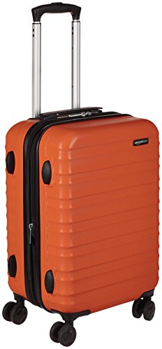 Amazon Basics Expandable Hardside Carry-On Luggage, 20-Inch Spinner with Four Spinner Wheels and Scratch-Resistant Surface, Orange