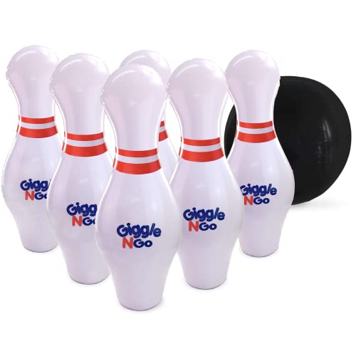 Giggle N Go Kids Bowling Set Indoor or Outdoor Games for Kids, Hilariously Fun Giant Yard Games for Kids and Adults. Fun Sports Games, Outside or Indoor Games, Easter Basket Stuffers Gifts for Kids