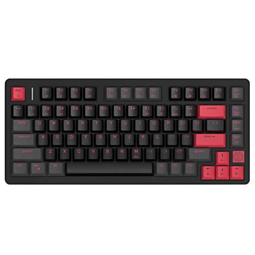 IROK FE75Pro Wireless RGB Hot Swappable Mechanical Keyboard, Three-Layer Dampening 81 Keys Gaming Keyboard, Customizable Backlit, USB-C/2.4GHz/Bluetooth- Black/Red
