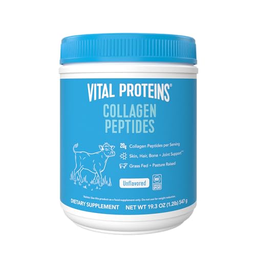 Vital Proteins Collagen Peptides Powder, Promotes Hair, Nail, Skin, Bone and Joint Health, Zero Sugar, Unflavored 19.3 OZ