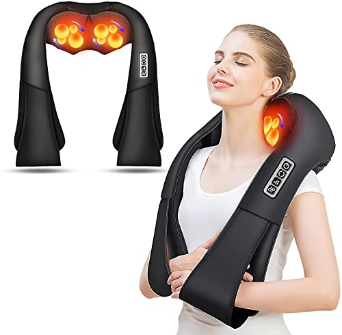 AERLANG Mothers Day Gifts Shiatsu Back and Neck Massager, Neck Massager Deep Tissue Kneading Massager Neck and Shoulder Massager with Heat, Mothers Day Mothers Day Gifts for Mom Wife((NOT Cordless)