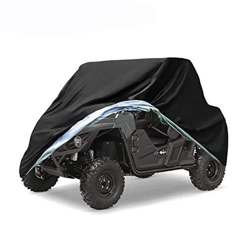 NEVERLAND UTV Covers, Side by Side Cover Waterproof 300D Heavy Duty Outdoor Storage Waterproof Black Compatible with Honda Pioneer Polaris Ranger Protection 114.17'x 59.06'x 74.80'(290x150x190 cm)