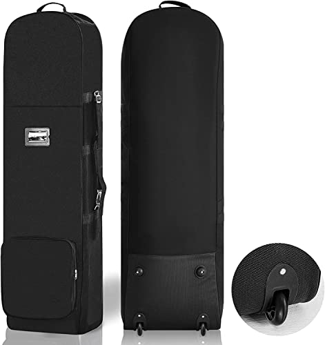 DAREKUKU Golf Travel Covers for Airlines with Detachable Shoulder Straps, Soft Foldable Golf Club Travel Bags, 900D Heavy Duty Oxford -Universal Size,Shoulder Style(Black)