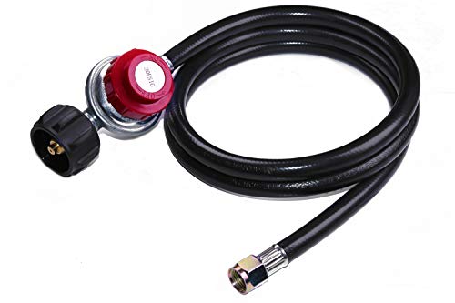 DOZYANT 0-30 PSI Adjustable Propane Regulator with 4 Feet QCC1/Type1 Hose - Fits for Propane Burner Turkey Fryer Smoker and More Appliances - Safety Certified