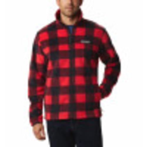 Columbia Men's Steens Mountain Printed Jacket, Mountain Red Check Print, X-Large