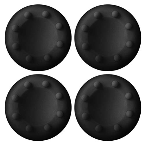 Neuvikter 4 Pcs for PS4 PS3 PS2 Xbox 360 ONE Controller Rubber Silicone Cap Thumbstick Thumb Stick X Cover Case Skin Joystick Grip Grips (Black)