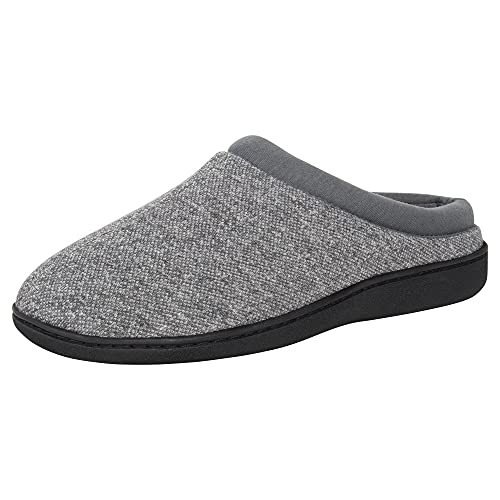 Hanes Comfort Soft Memory Foam Indoor Outdoor Clog Slipper Shoe - Men’s and Boy’s Sizes, Grey, Medium