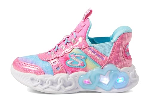 Skechers Girls Infinite Heart Lights-Eternal Shimmer Sneaker, Pink/Multi, 9 Toddler