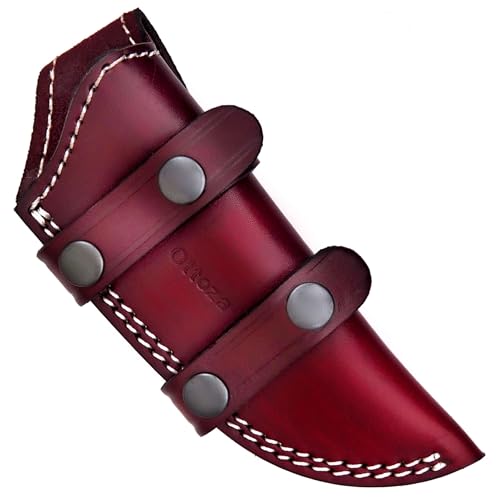 Ottoza Leather Knife Sheaths for Fixed Blade Knives, DUAL USAGE Vertical Knife Sheath - LEFT HAND Horizontal Knife Sheath Leather Knife Sheath for Belt, Leather Knife Holster Belt Knife Holder No:105