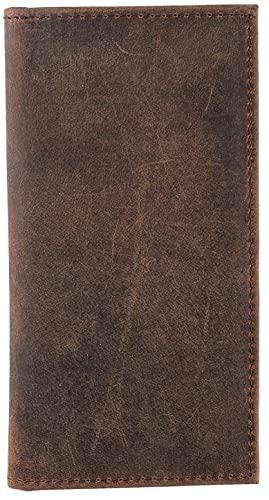 F&L CLASSIC Men's RFID Vintage Look Genuine Leather Long Bifold Wallet Checkbook Wallets,buffalo vintage leather