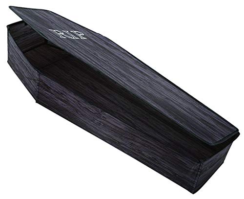60' Wooden Coffin with Lid, Color Black