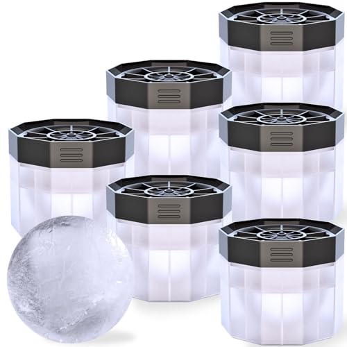 PREMIUM Ice Ball Molds (6-Pack), BPA Free 2.5 Inch Ice Spheres. Slow Melting Round Ice Cube Maker for Whiskey and Bourbon
