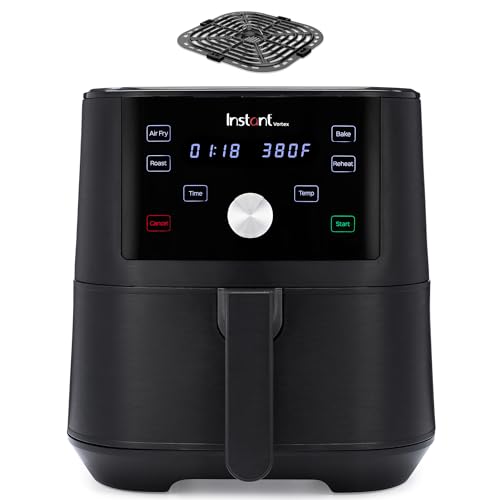 Instant Vortex 6QT XL Air Fryer, 4-in-1 Functions that Crisps, Roasts, Reheats, Bakes for Quick Easy Meals, 100+ In-App Recipes, is Dishwasher-Safe, from the Makers of Instant Pot, Black