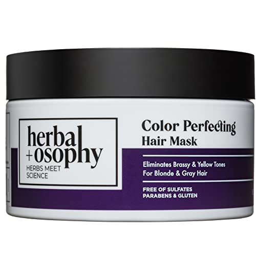 Herbalosophy Color Perfecting Hair Mask – Add Shine while Protecting Your Color – Salon-Quality Haircare with Natural, Healthy Ingredients. Vegan. Sulfate & Paraben Free. 8.5oz