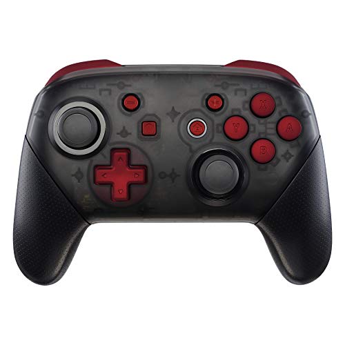 eXtremeRate Red Repair ABXY D-pad ZR ZL L R Keys for Nintendo Switch Pro Controller, Glossy DIY Replacement Full Set Buttons with Tools for Nintendo Switch Pro - Controller NOT Included