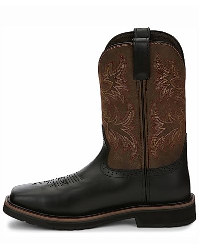 Justin Men's Driller Western Work Boot Composite Toe Black 12 D(M) US